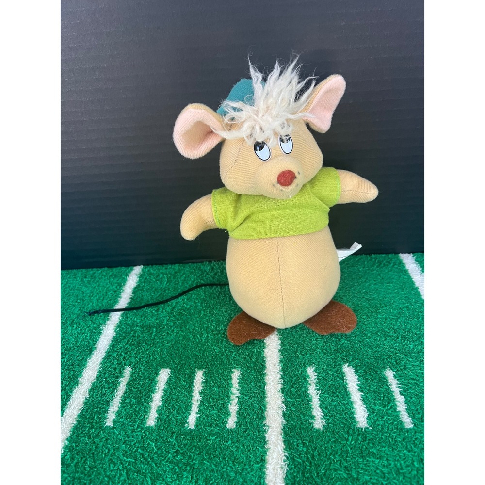 Disney Cinderella Gus Gus Plush Vintage Bean Bag Mouse Green Shirt 8 Inch Toy